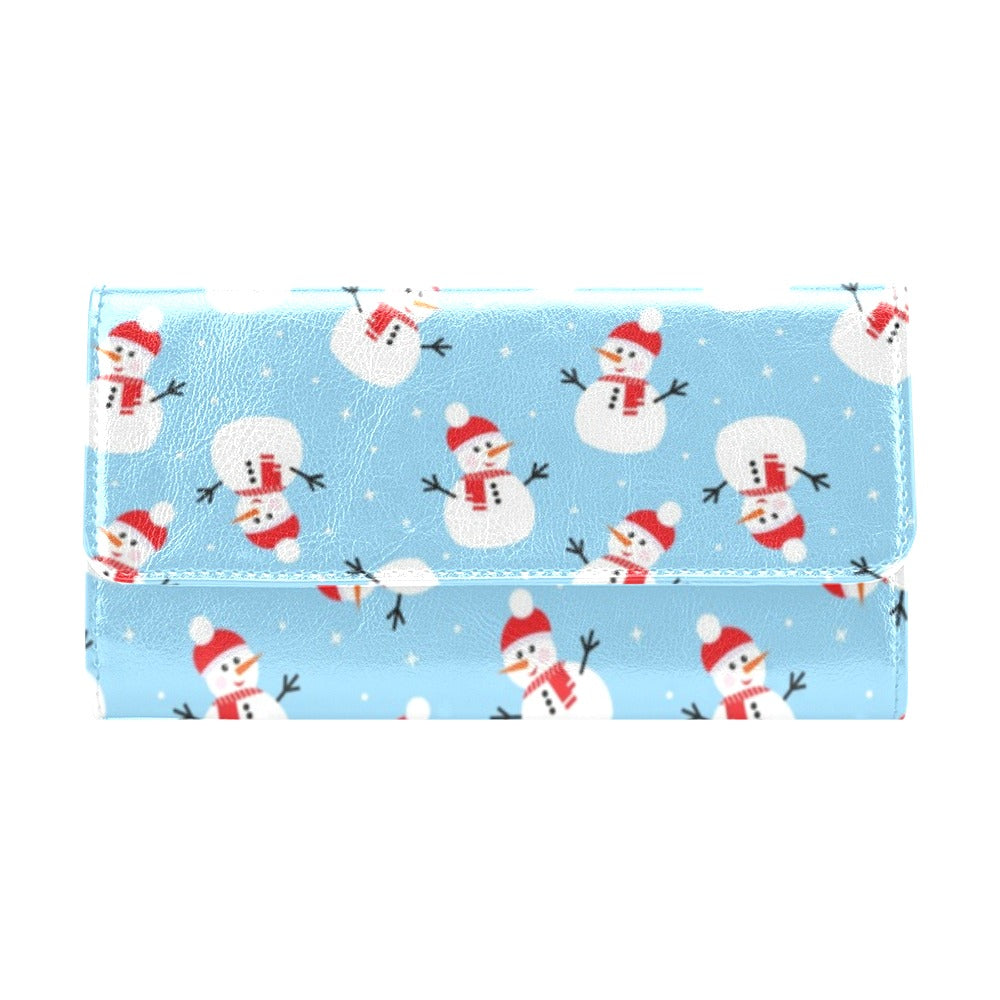 Snowman Print Design LKS305 Women's Trifold Wallet