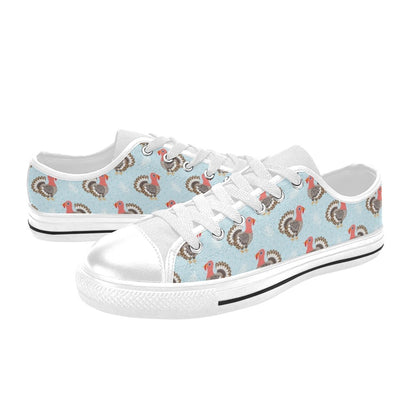 Turkey Print Design LKS403 Women's White Low Top Shoes