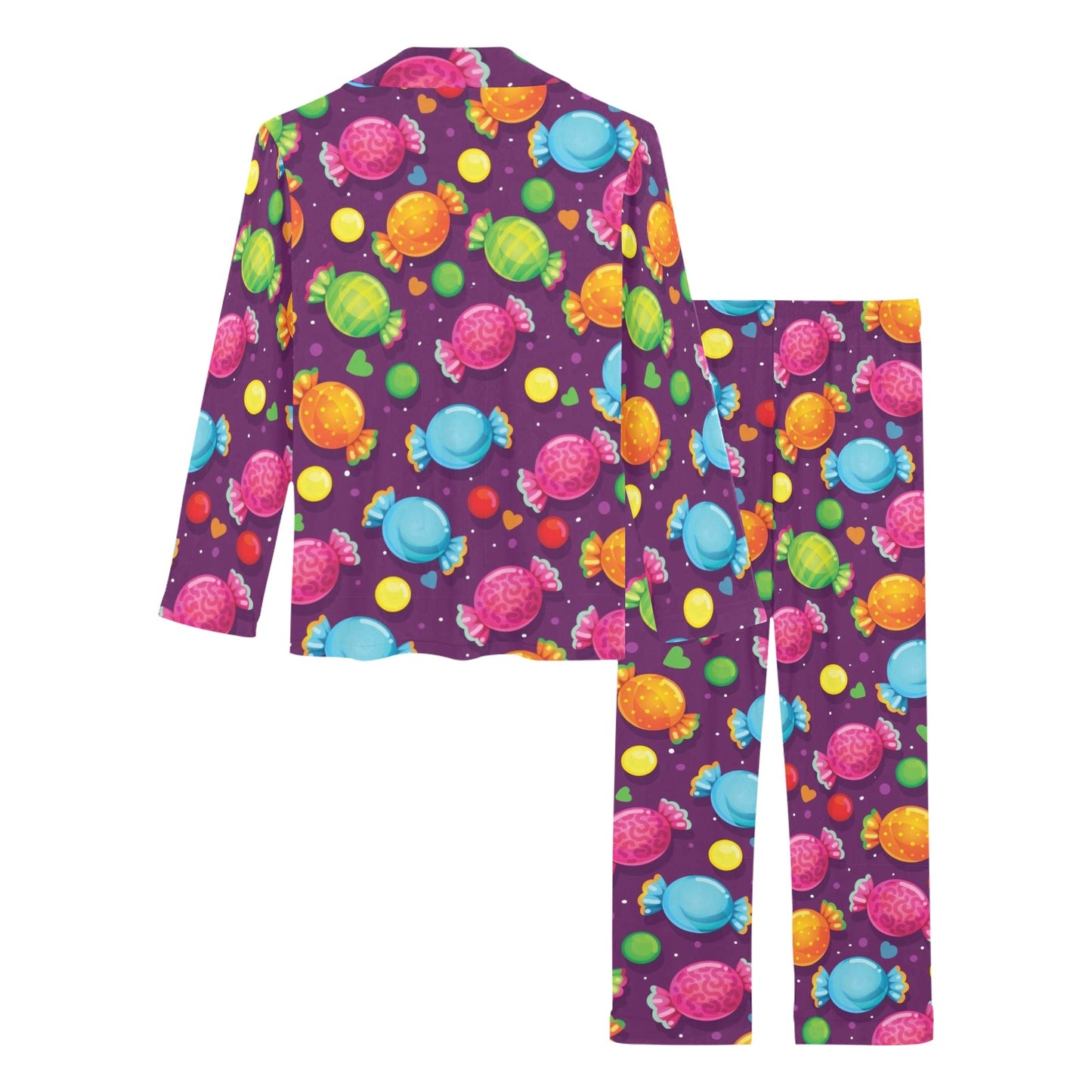 Candy Pattern Print Design CA05 Women's Long Pajama Set