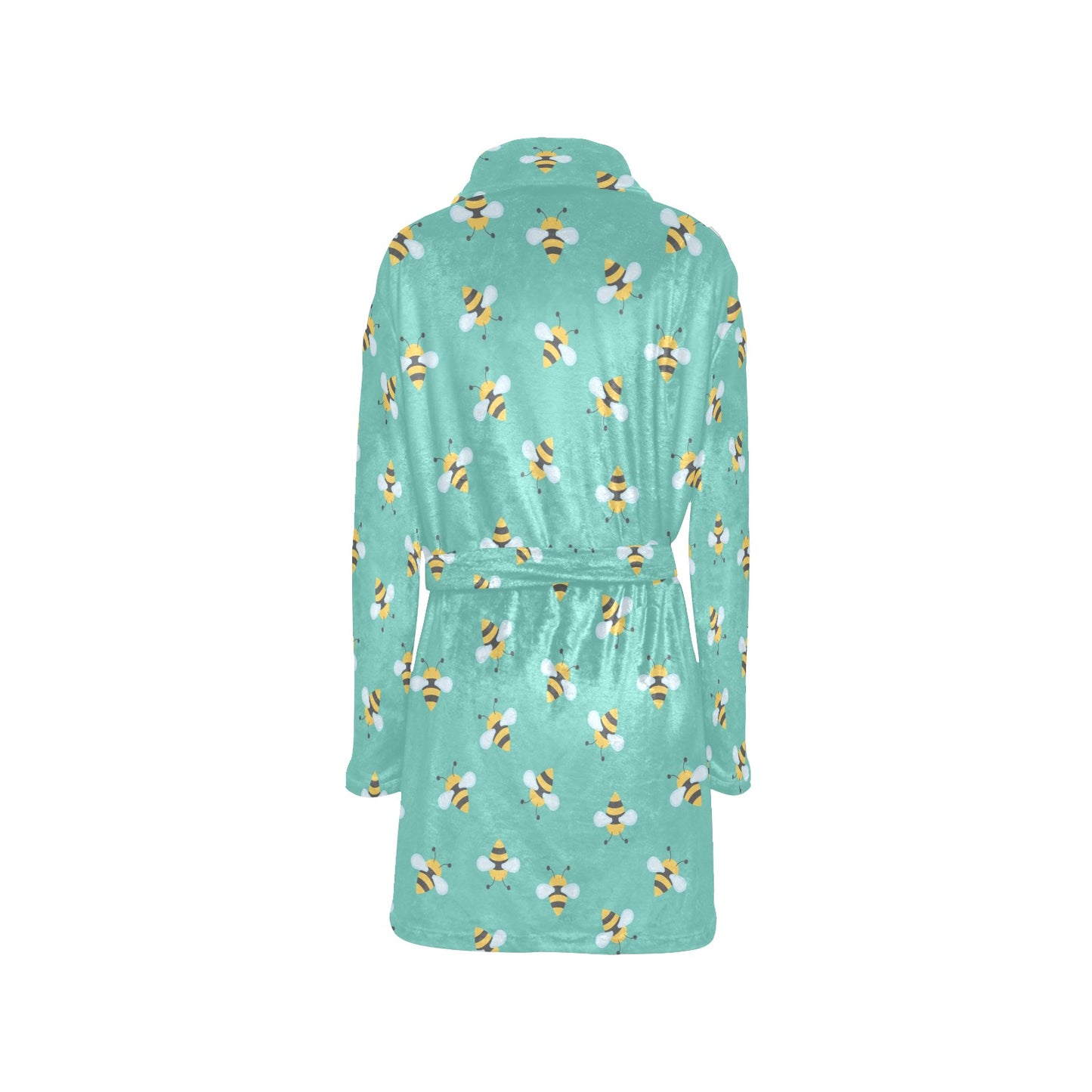 Bee Pattern Print Design 01 Women's Fleece Robe