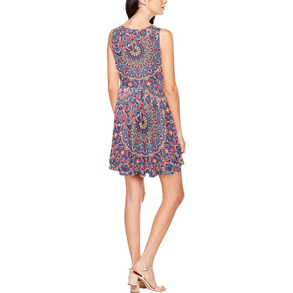 Boho Pattern Print Design 05 Sleeveless Dress