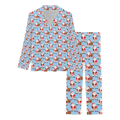 Santa Christmas Themed Print Design LKS305 Women's Long Pajama Set
