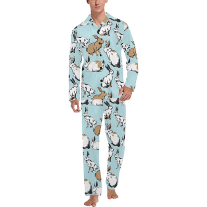 Rabbit Pattern Print Design RB018 Men's Long Pajama Set