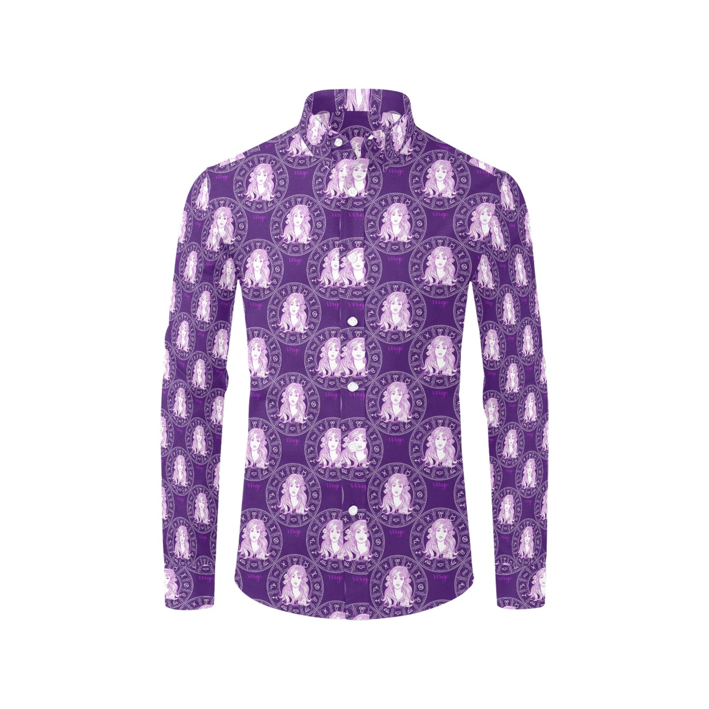 Virgo Print Design LKS301 Men's Long Sleeve Dress Shirt