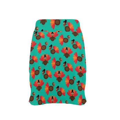Turkey Print Design LKS402 17" Golf & Pickleball Skort with Pockets
