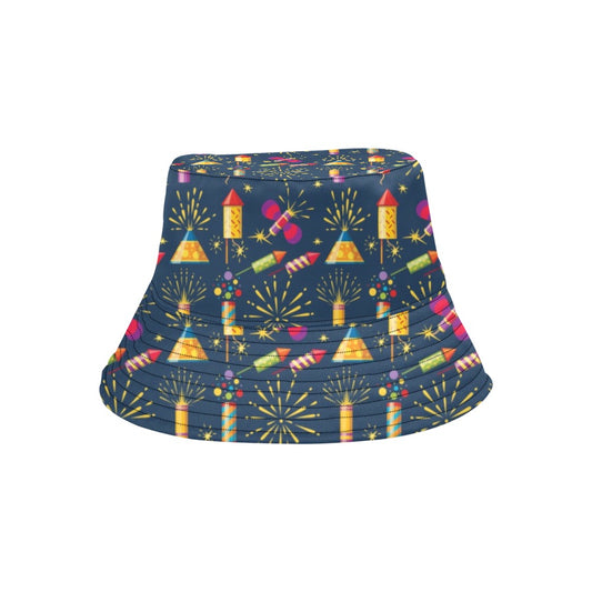 Firework Sparkling Rockets Print Design LKS306 Unisex Bucket Hat