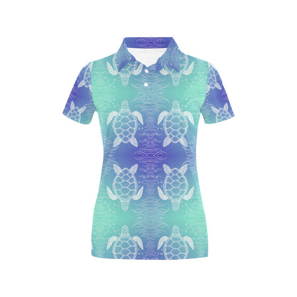 Sea Turtle Draw Women's Polo Shirt