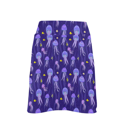 Jellyfish Style Print 17" Golf & Pickleball Skort with Pockets