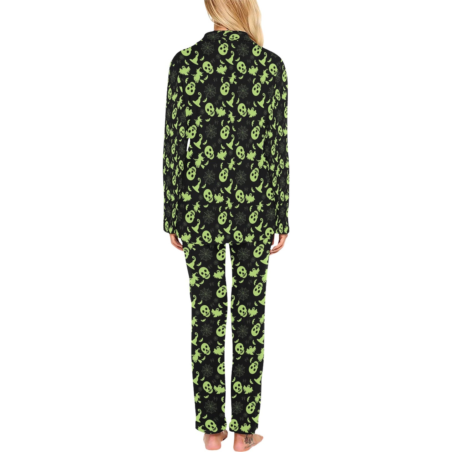 Witch Halloween Print Design LKS306 Women's Long Pajama Set