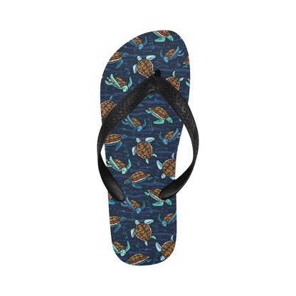 Sea Turtle Print Design LKS3011 Flip Flops