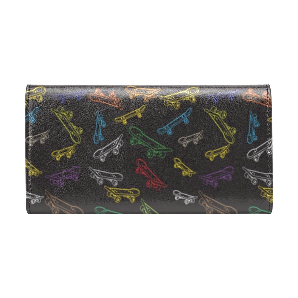 Skateboard Print Design LKS301 Women's Trifold Wallet