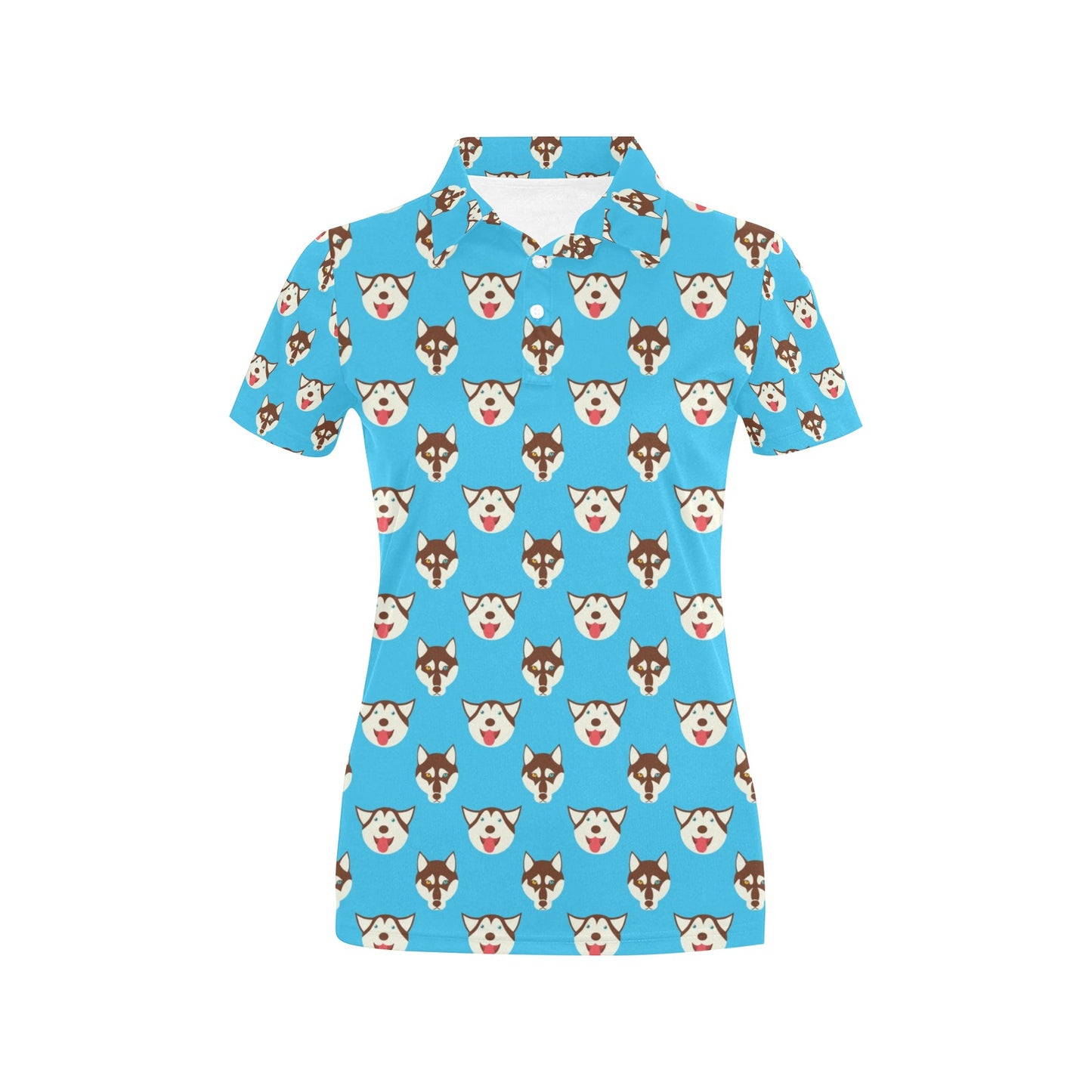 Siberian Huskies Print Design LKS306 Women's Polo Shirt