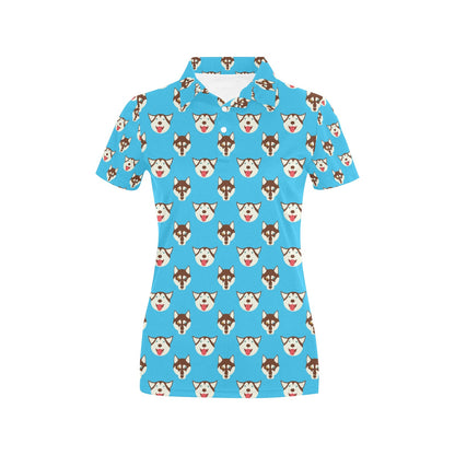 Siberian Huskies Print Design LKS306 Women's Polo Shirt