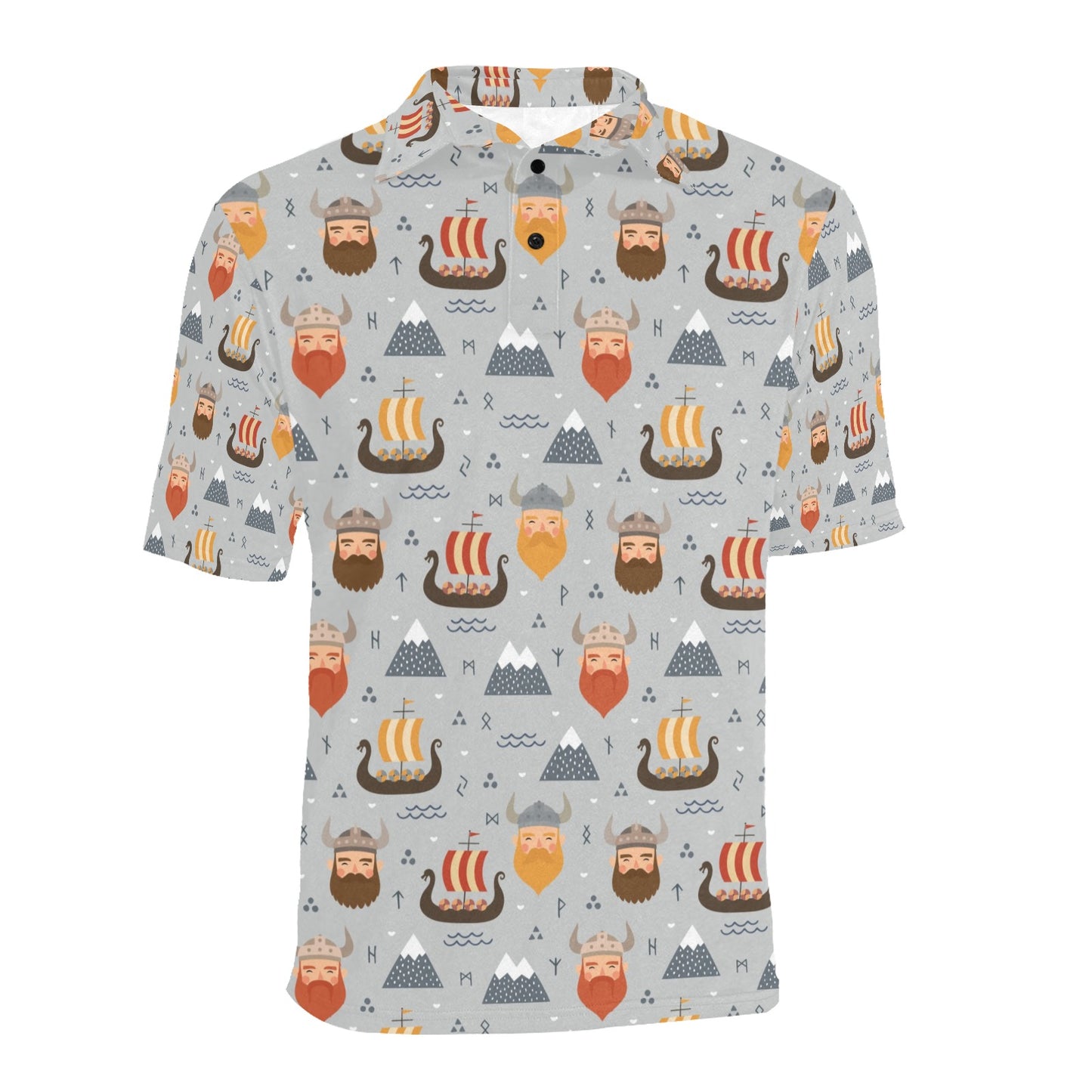 Vikings Print Design LKS307 Men Polo Shirt