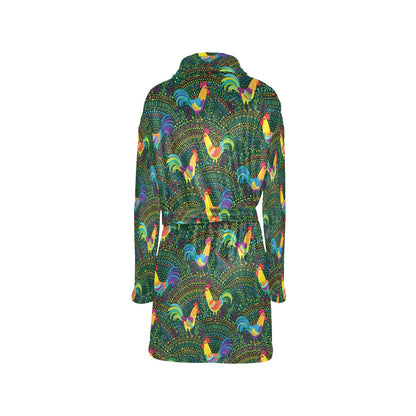 Rooster Pattern Print Design A01 Women's Fleece Robe