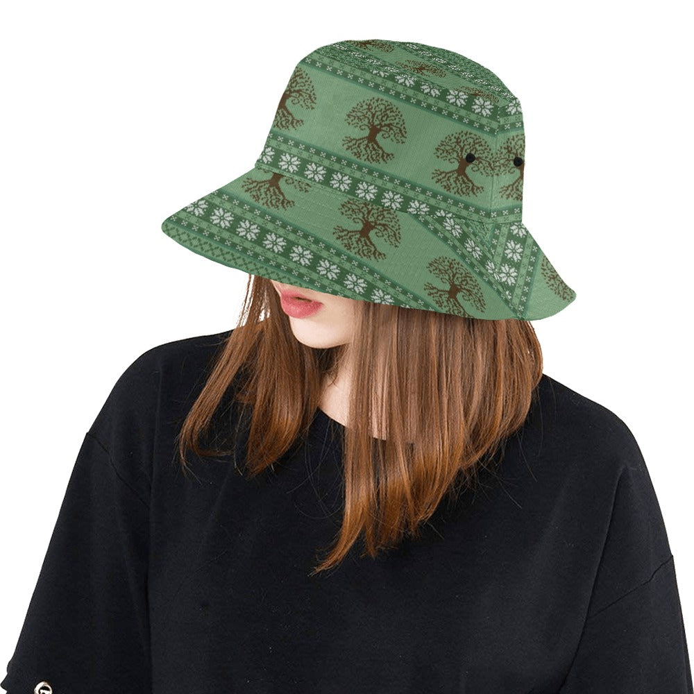 Tree Of Life Knit Style Print Design LKS301 Unisex Bucket Hat