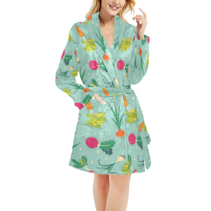Radish Pattern Print Design A01 Women's Fleece Robe