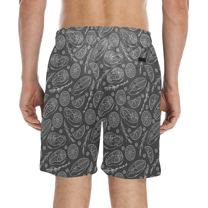 Steak Print Design LKS301 Men's Swim Trunks Beach Shorts