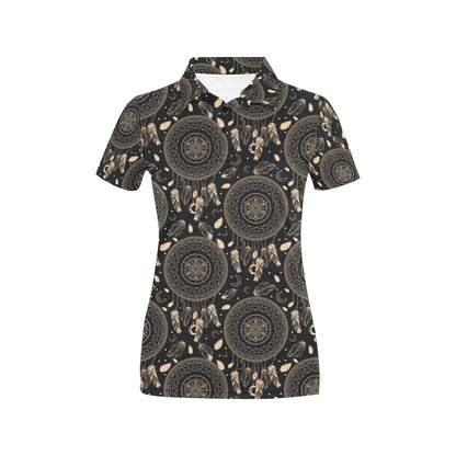 Dream Catcher Mandala Boho Moon Women's Polo Shirt
