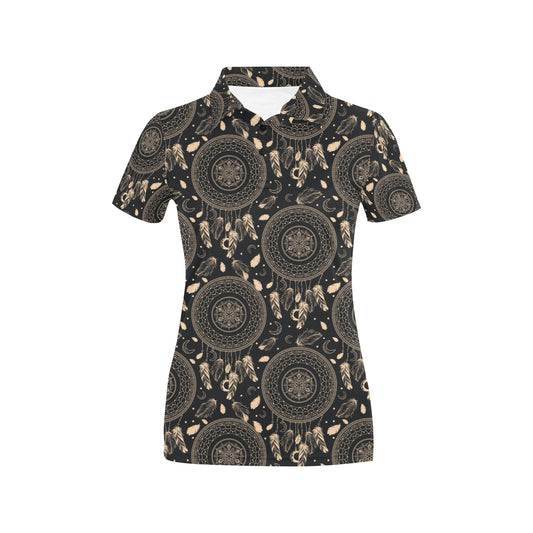 Dream Catcher Mandala Boho Moon Women's Polo Shirt