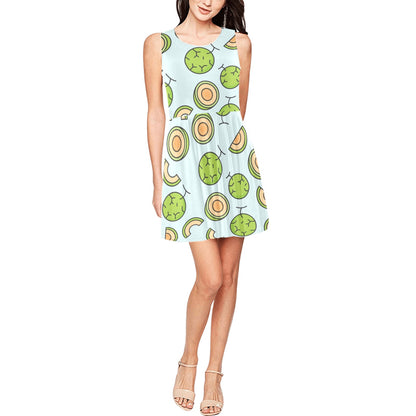 Cantaloupe Pattern Print Design 02 Sleeveless Dress