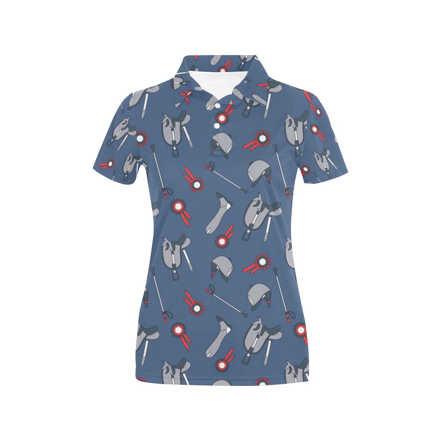 Equestrian Equipment Background Women's Polo Shirt