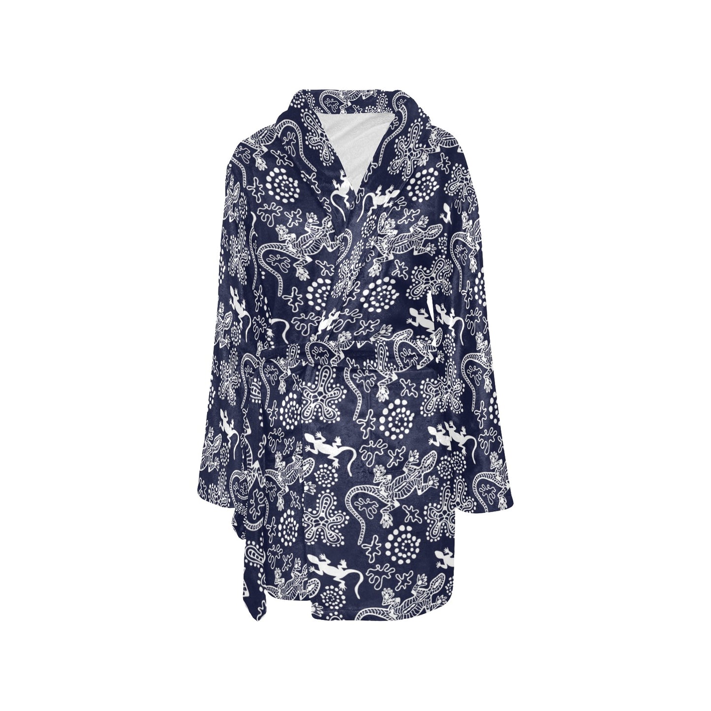 lizard Pattern Print Design 03 Women's Fleece Robe
