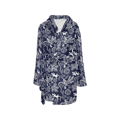 lizard Pattern Print Design 03 Women's Fleece Robe