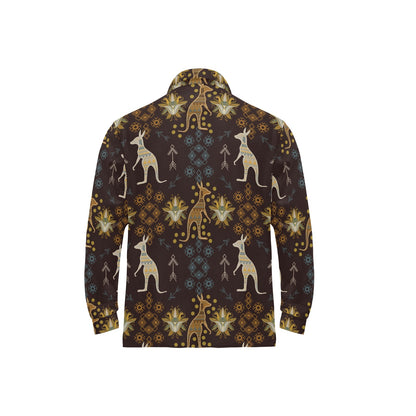Kangaroos Pattern Print Design 03 Long Sleeve Polo Shirt For Men's