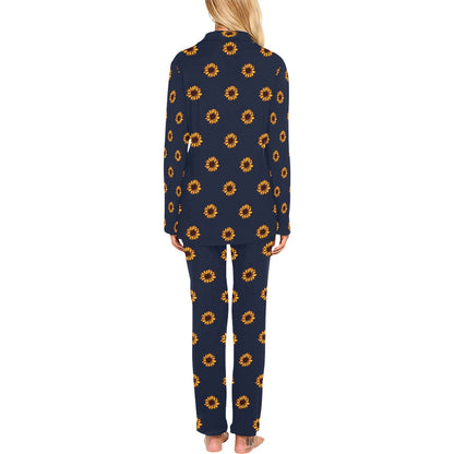 Sunflower Print Design LKS304 Women's Long Pajama Set