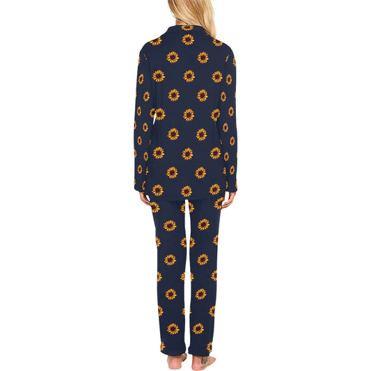 Sunflower Print Design LKS304 Women's Long Pajama Set