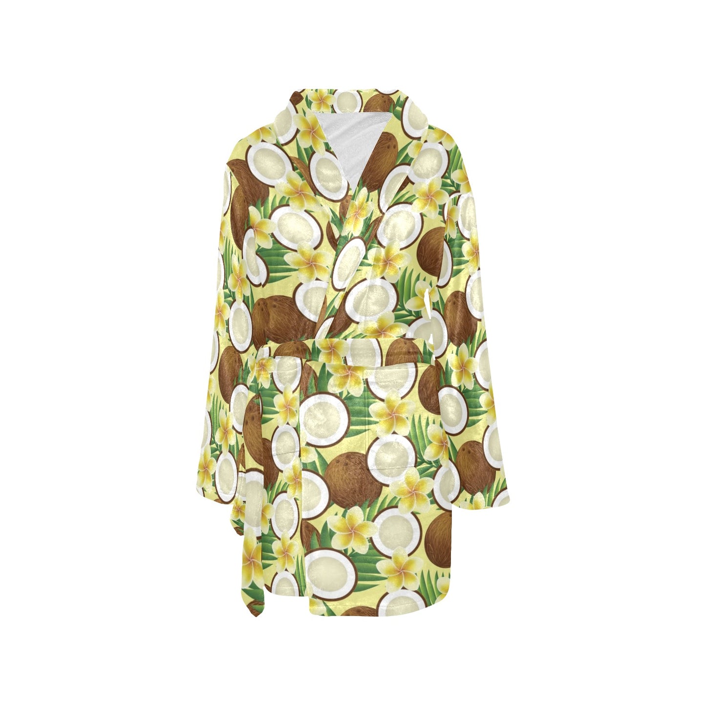 Coconut Pattern Print Design CN02 Women's Fleece Robe