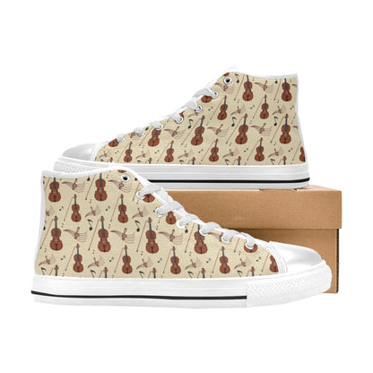 Cello Print Design LKS402 Men's High Top Canvas Shoes