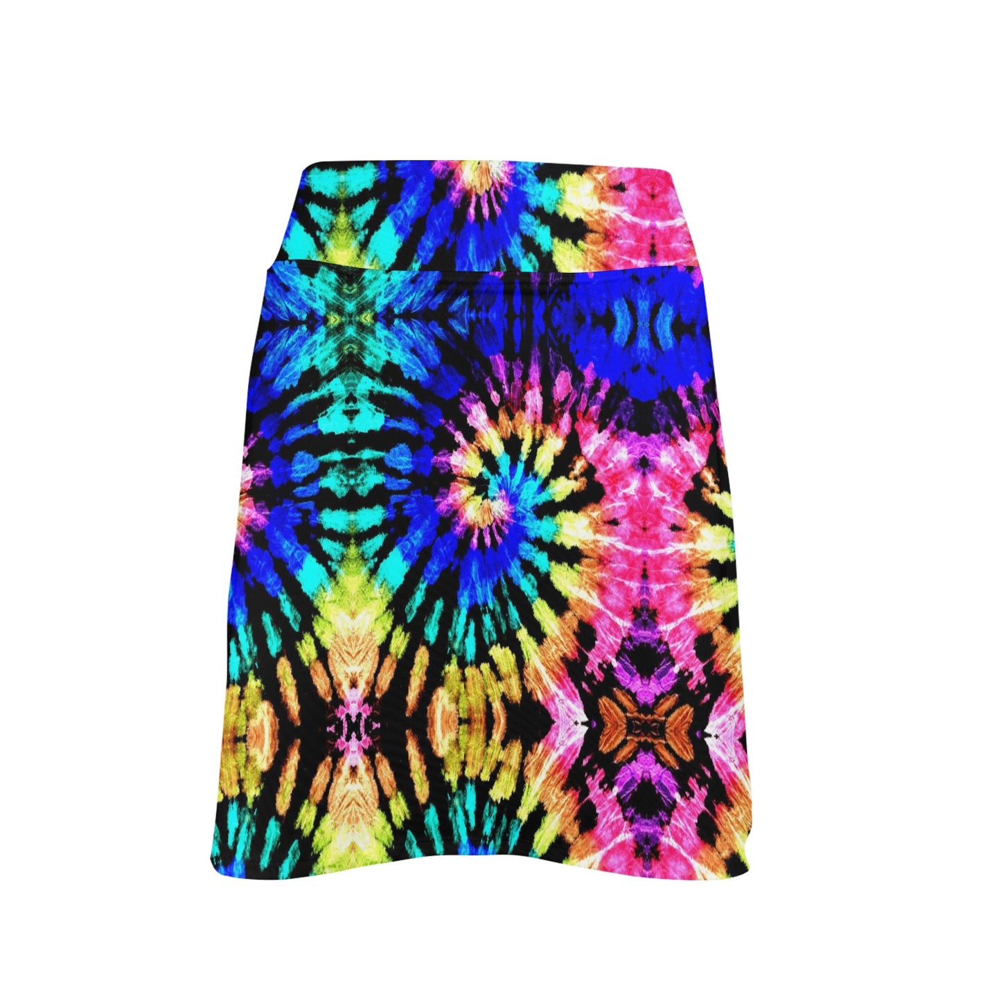 Tie Dye Rainbow Design Print 17" Golf & Pickleball Skort with Pockets