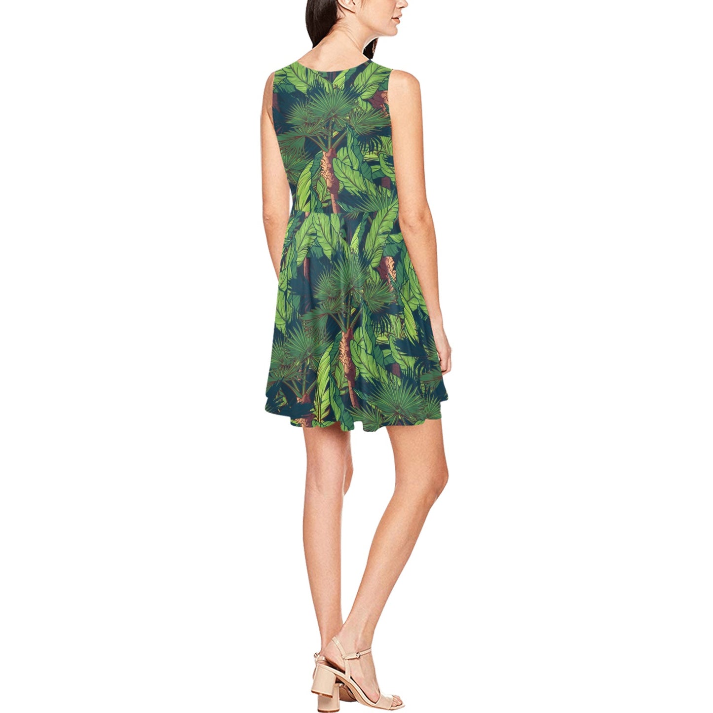 Rainforest Pattern Print Design A01 Sleeveless Dress