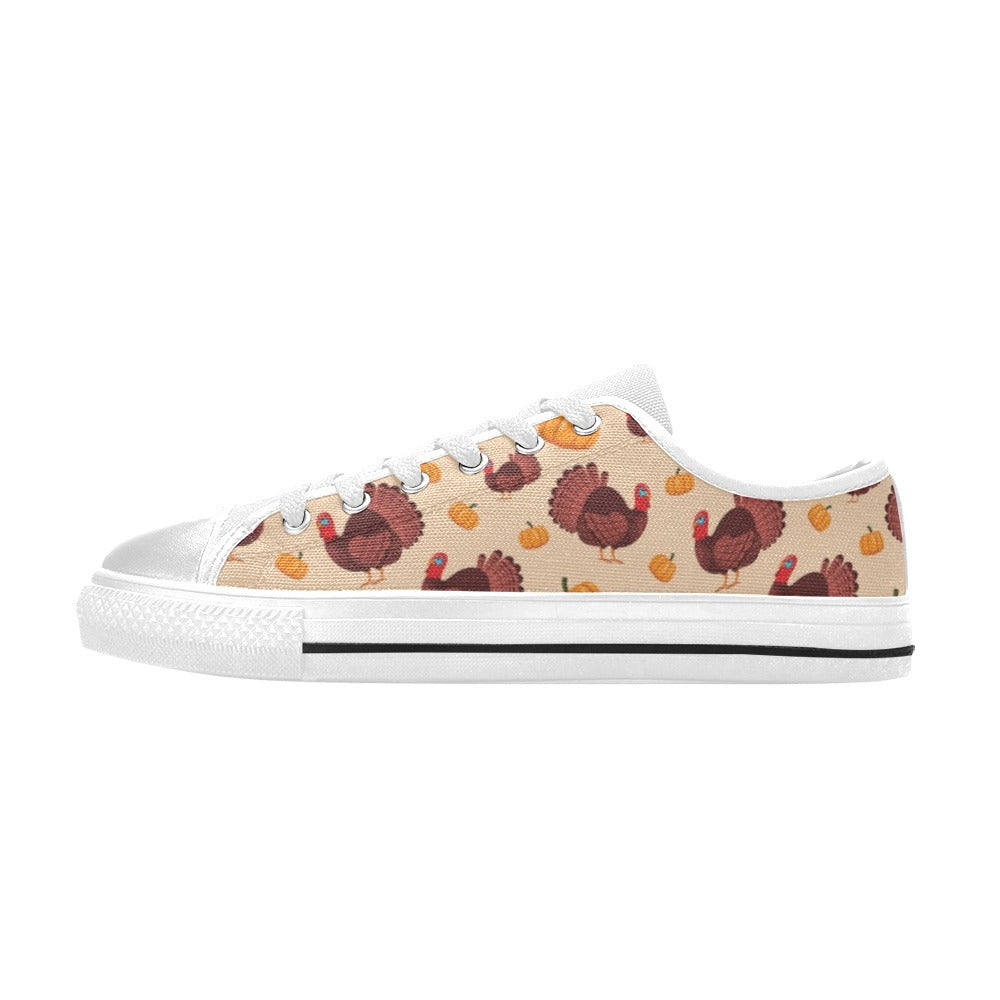 Thanksgiving Print Design LKS308 Women's White Low Top Shoes