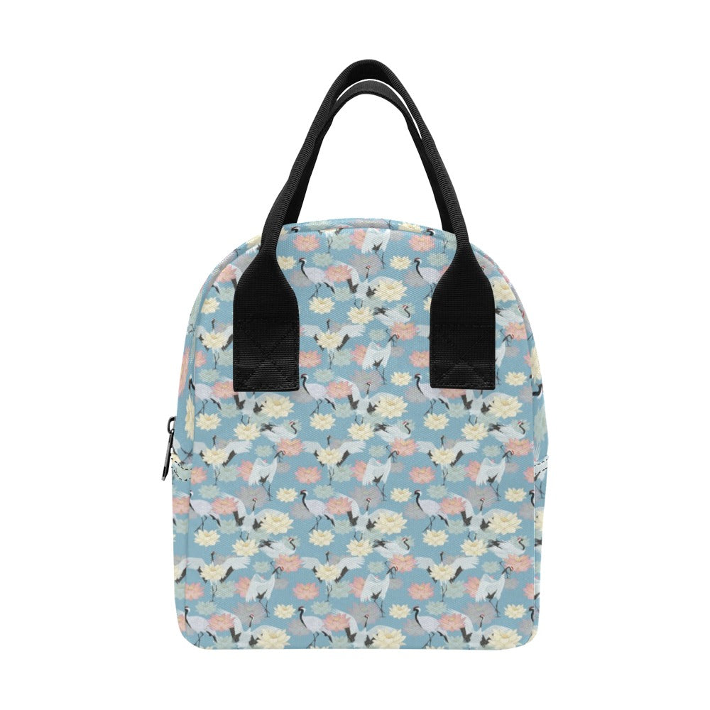 Water Lily Print Design LKS304 Insulated Lunch Bag
