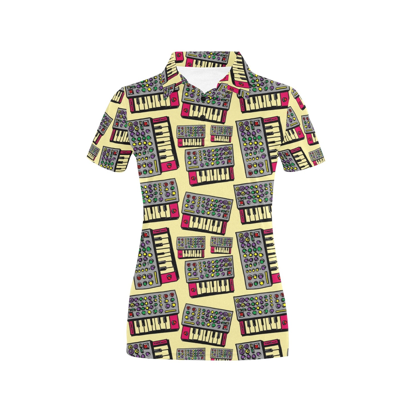 Synthesizer Pattern Print Design 01 Women's Polo Shirt
