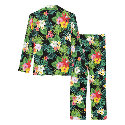 Hibiscus Hawaiian flower tropical Women's Long Pajama Set
