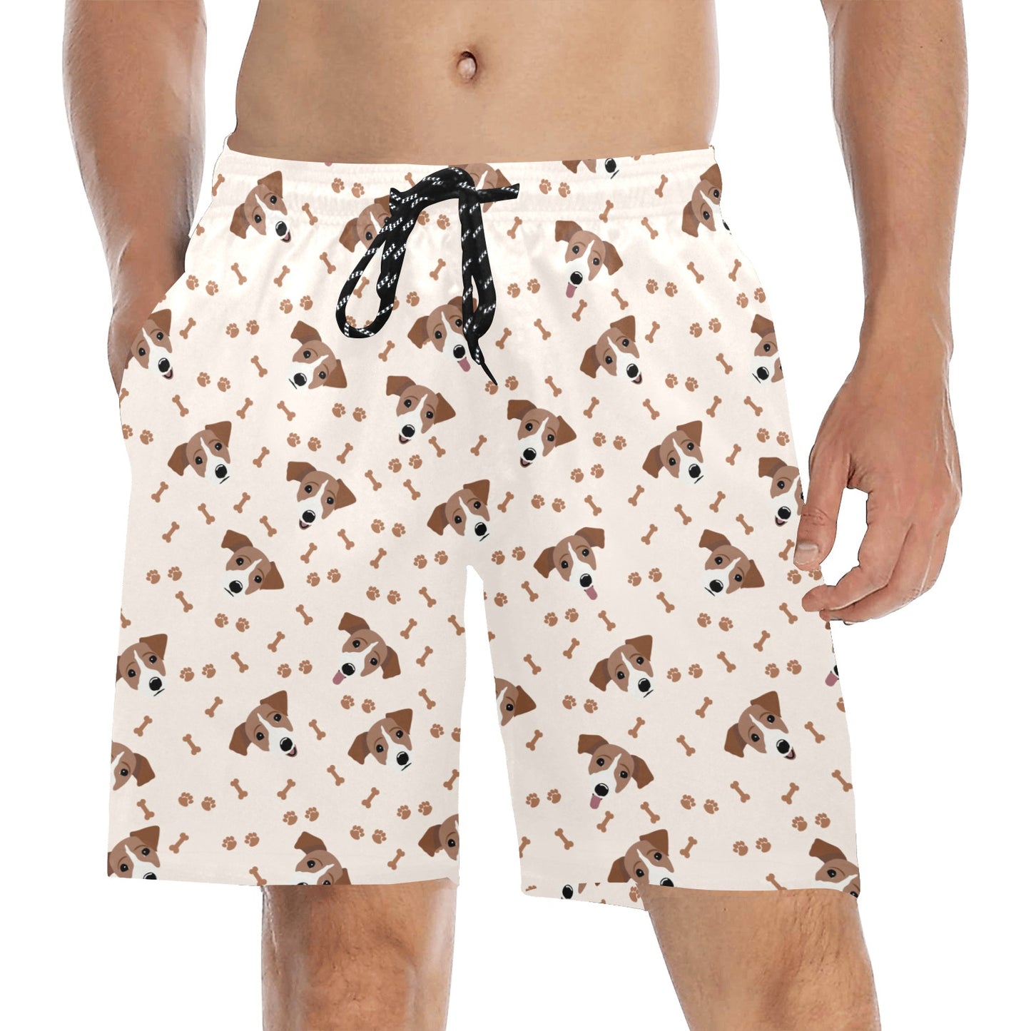 Russell Terriers Paw Print Design LKS303 Men's Swim Trunks Beach Shorts