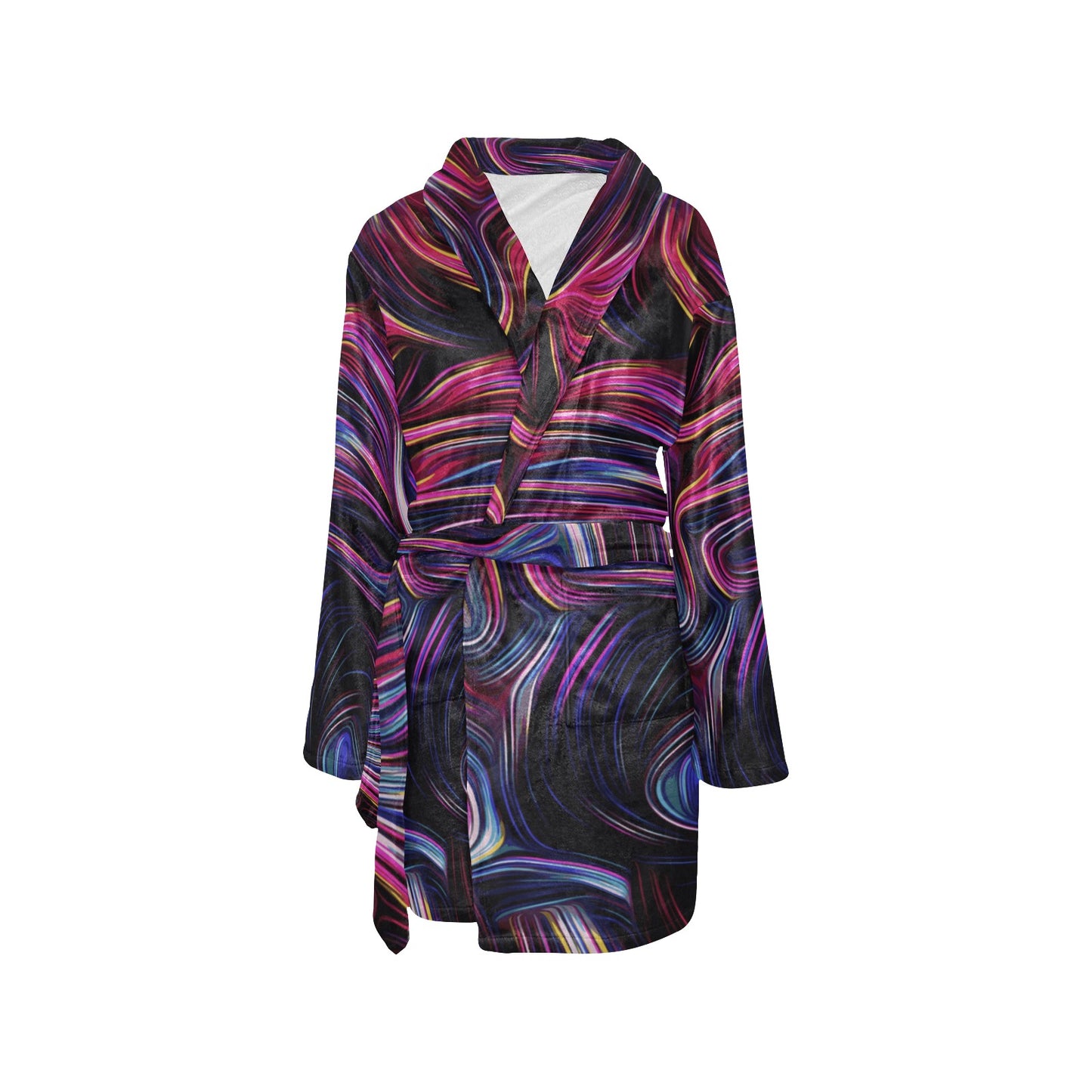 Liquid Pattern Print Design 01 Women's Fleece Robe