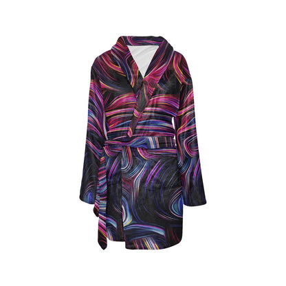 Liquid Pattern Print Design 01 Women's Fleece Robe