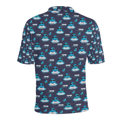 Shark Print Design LKS309 Men Polo Shirt