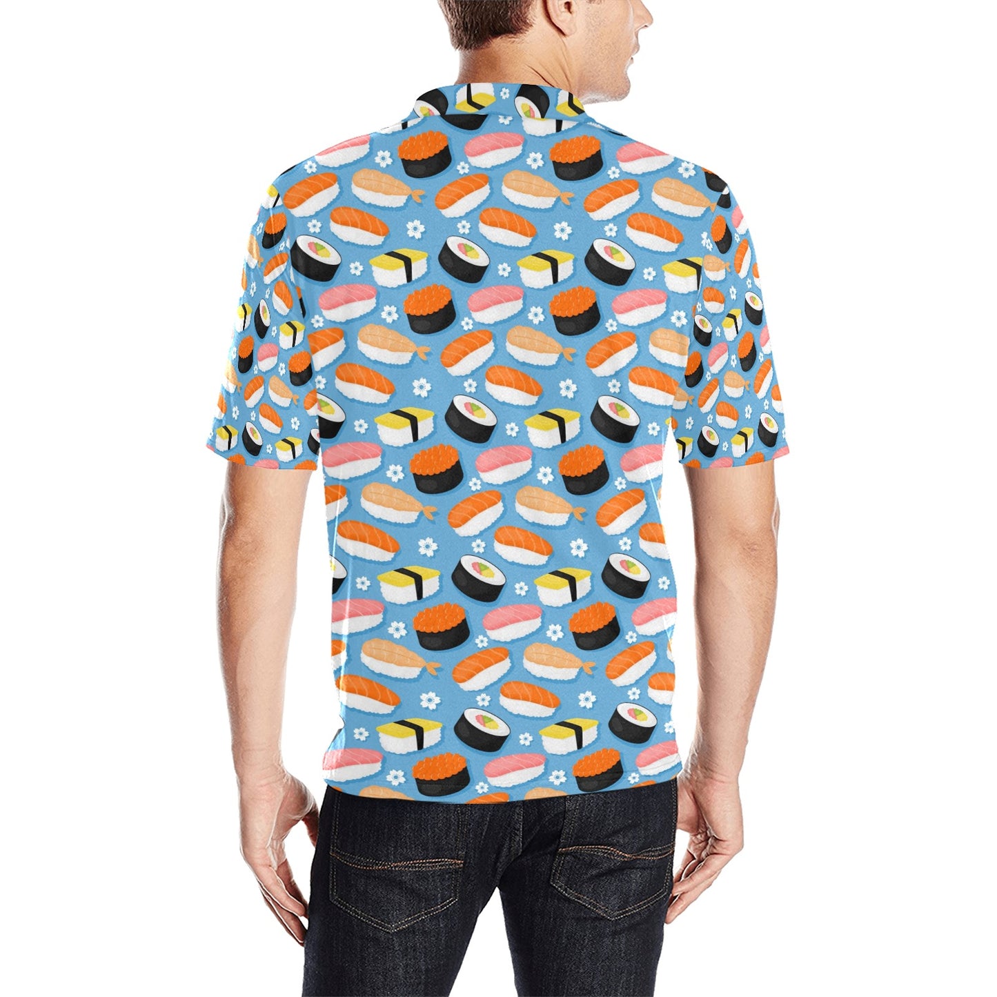 Sushi Print Design LKS304 Men Polo Shirt