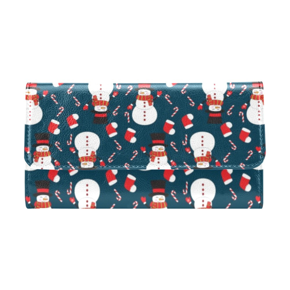 Snowman Print Design LKS301 Women's Trifold Wallet