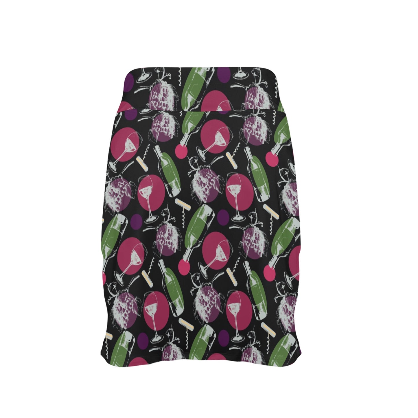 Wine Print Design LKS307 17" Golf & Pickleball Skort with Pockets
