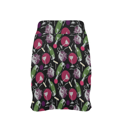 Wine Print Design LKS307 17" Golf & Pickleball Skort with Pockets