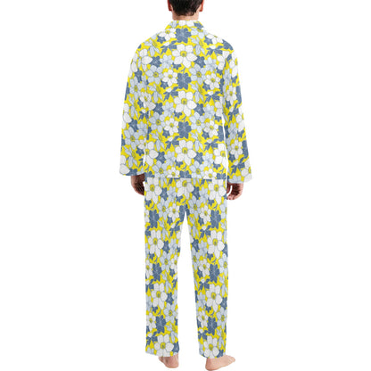 Daffodils Pattern Print Design 01 Men's Long Pajama Set