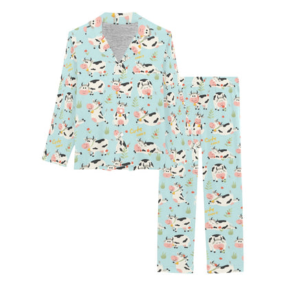 Cattle Print Design LKS403 Women's Long Pajama Set