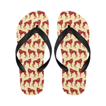 Whippets Print Design LKS301 Flip Flops